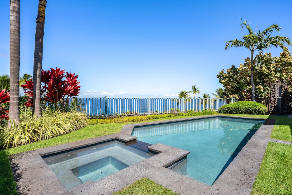 Hot tub off of main pool