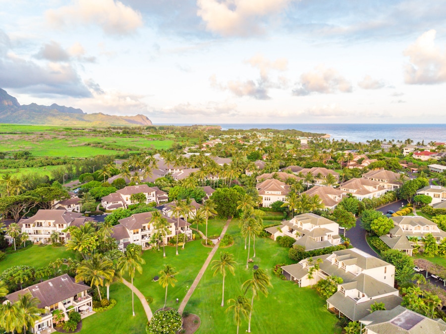 Ariel view of Poipu Kai Resort.