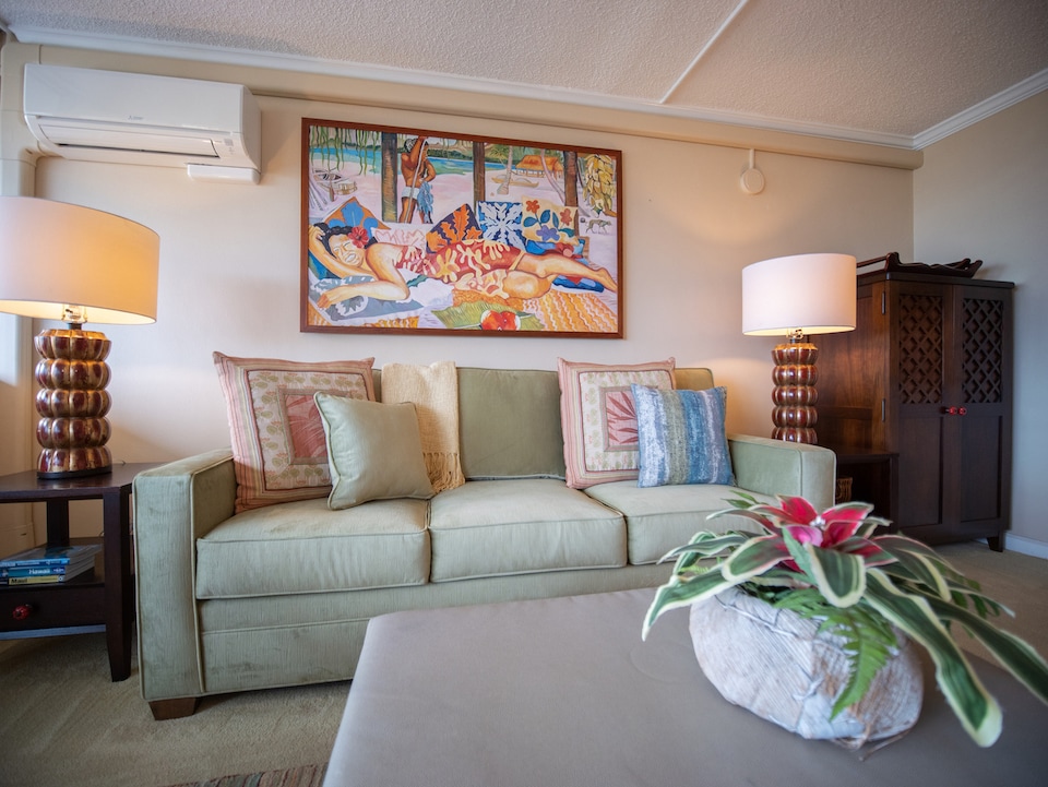 Living room features AC to keep nice & cool