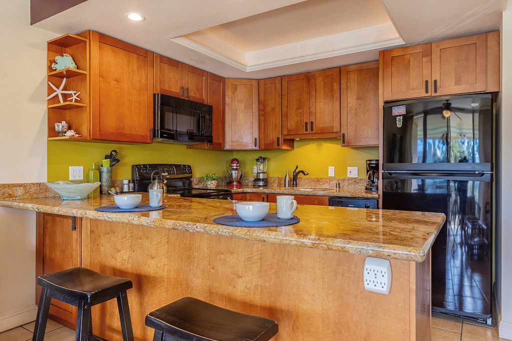 Updated kitchen with the conveniences of home