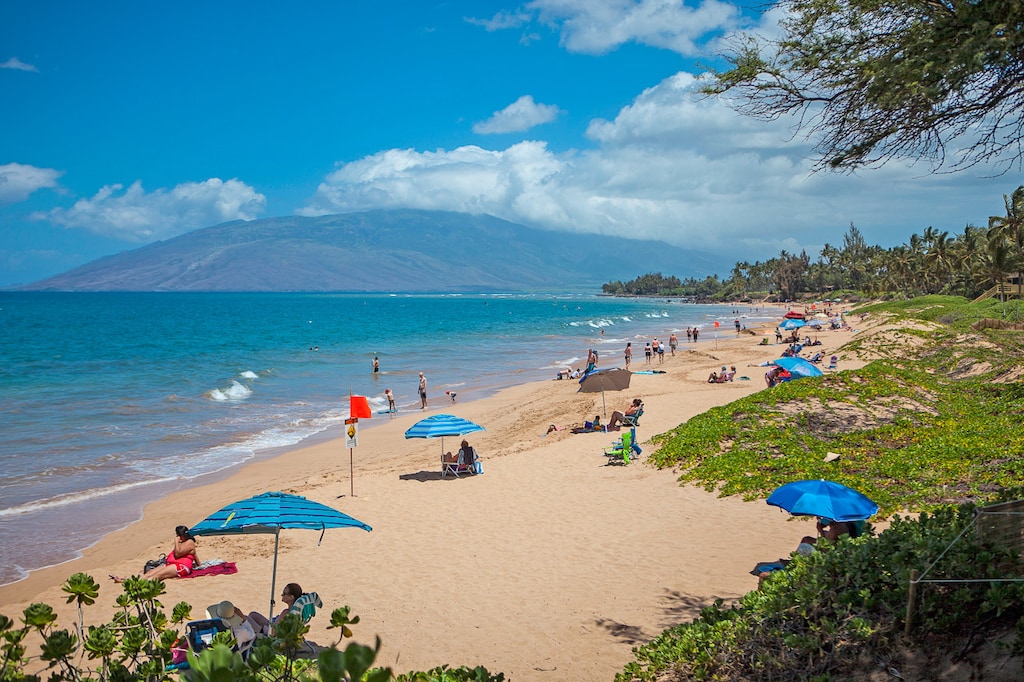 Sandy stretch of beach across the street from Pacific Shores