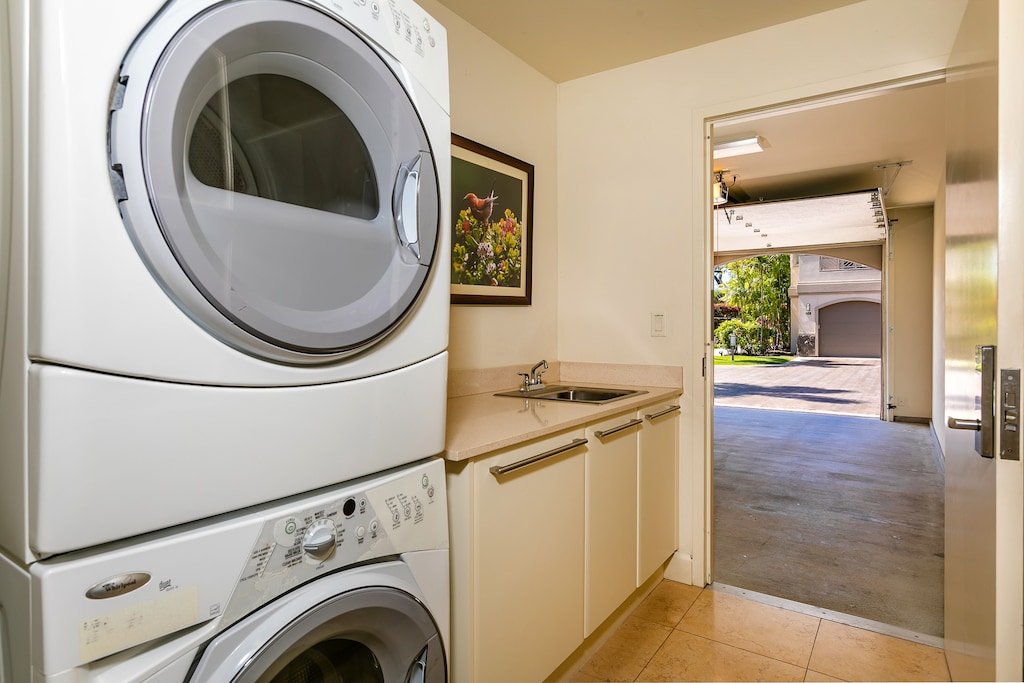Laundry with full size washer and dryer