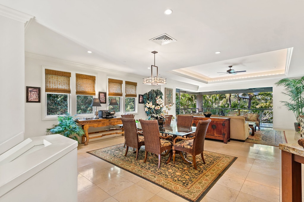 Formal dining with seating for six.