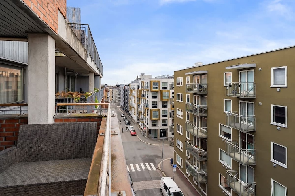 Din egen private balkong med masse street view.