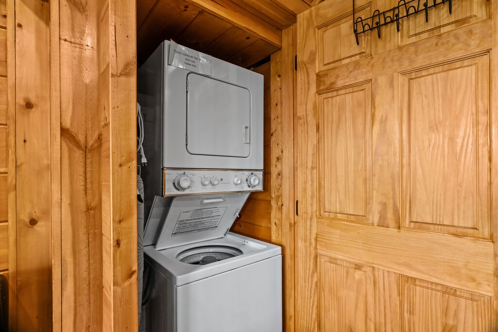 stackable washer and dryer in closet