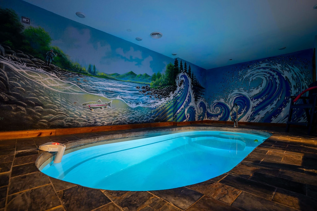 Indoor pool at Make A Splash, a 2 bedroom cabin rental located in gatlinburg