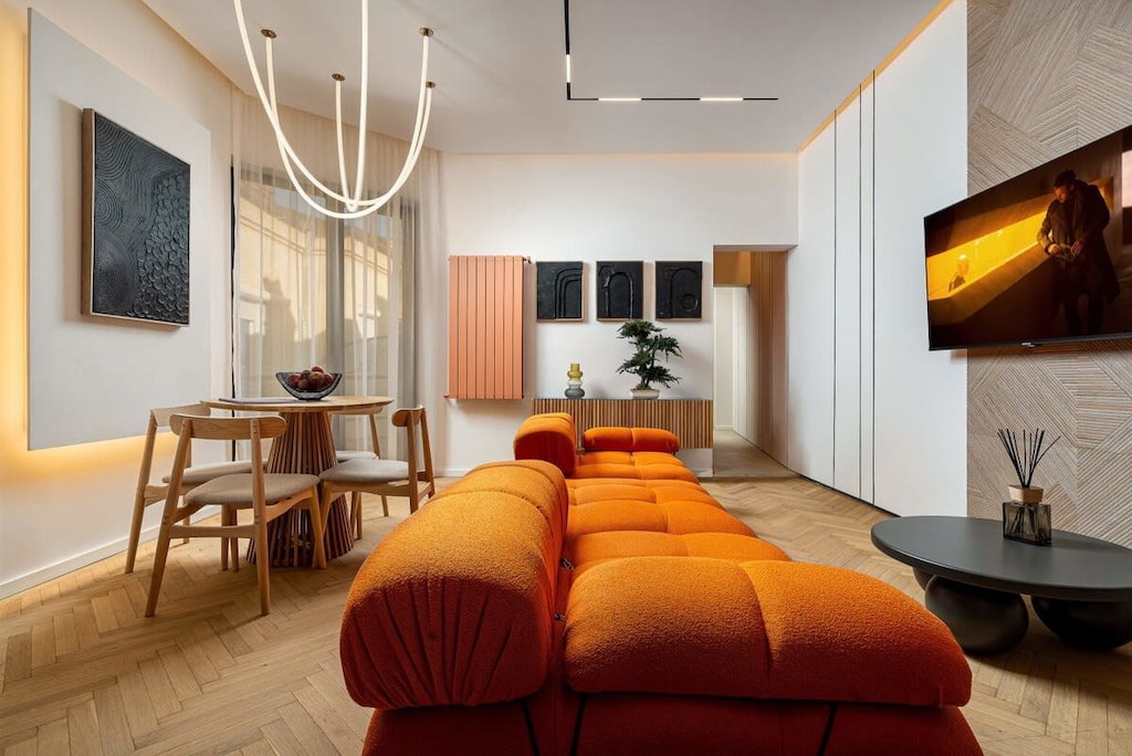 Indulge in opulence within our expansive, chic living area.