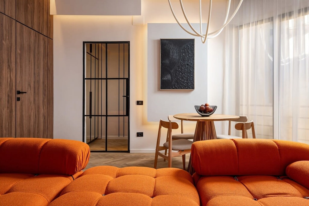 Indulge in opulence within our expansive, chic living area.