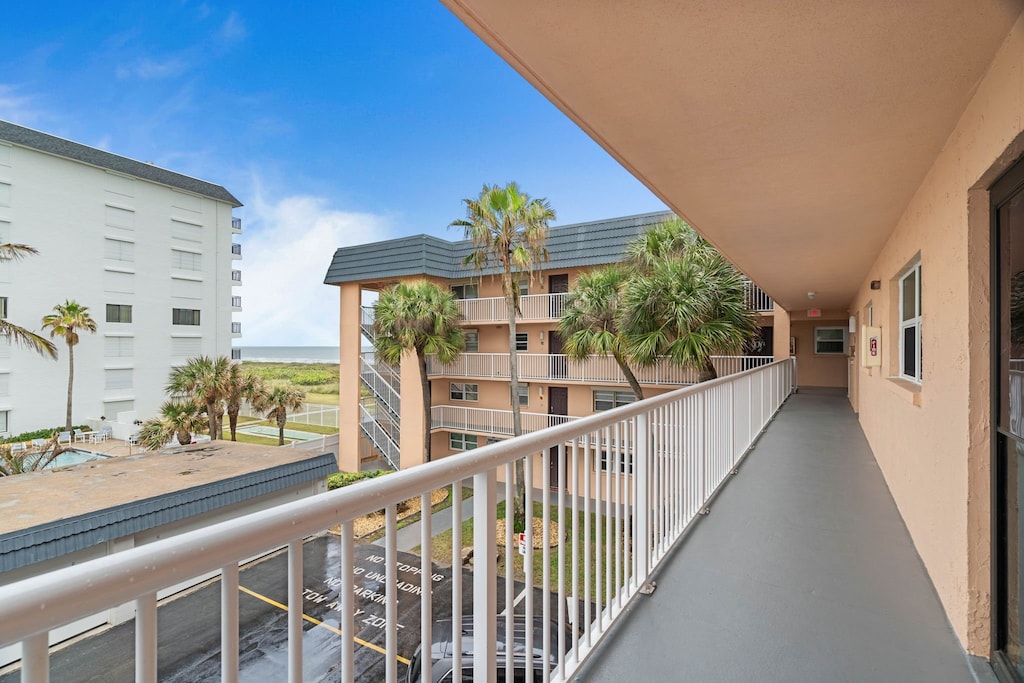 Hallway going to unit