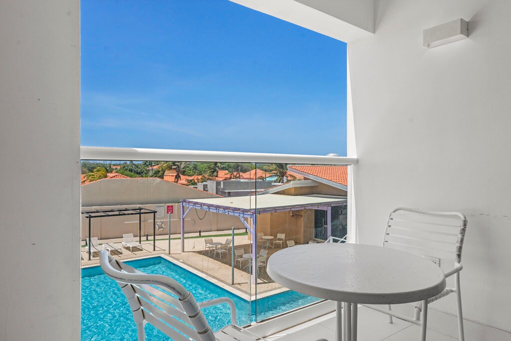 Pool view from the private balcony