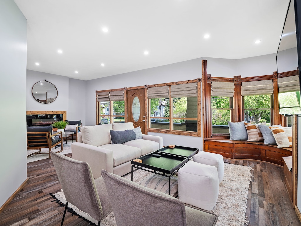 There is a lot of space for your whole group to hang out and enjoy the time together! Plenty of seating in the living room to take in the natural light views and watch a movie or show