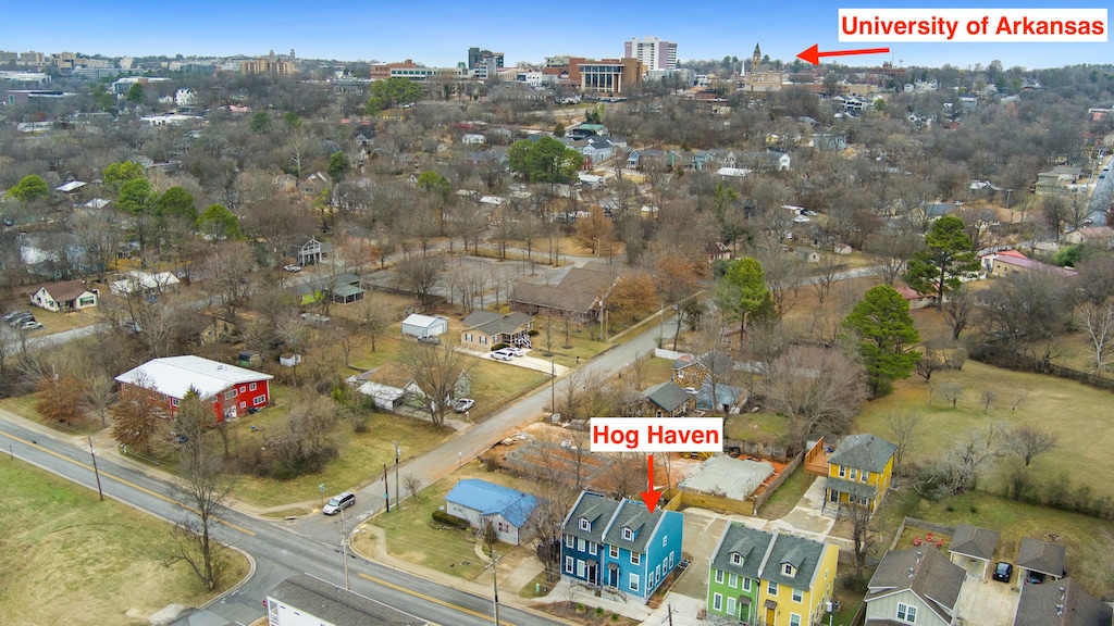 Coming to call the Hogs? Hog Haven is just 1.5 miles down the road from the University of Arkansas and the athletic facilities.