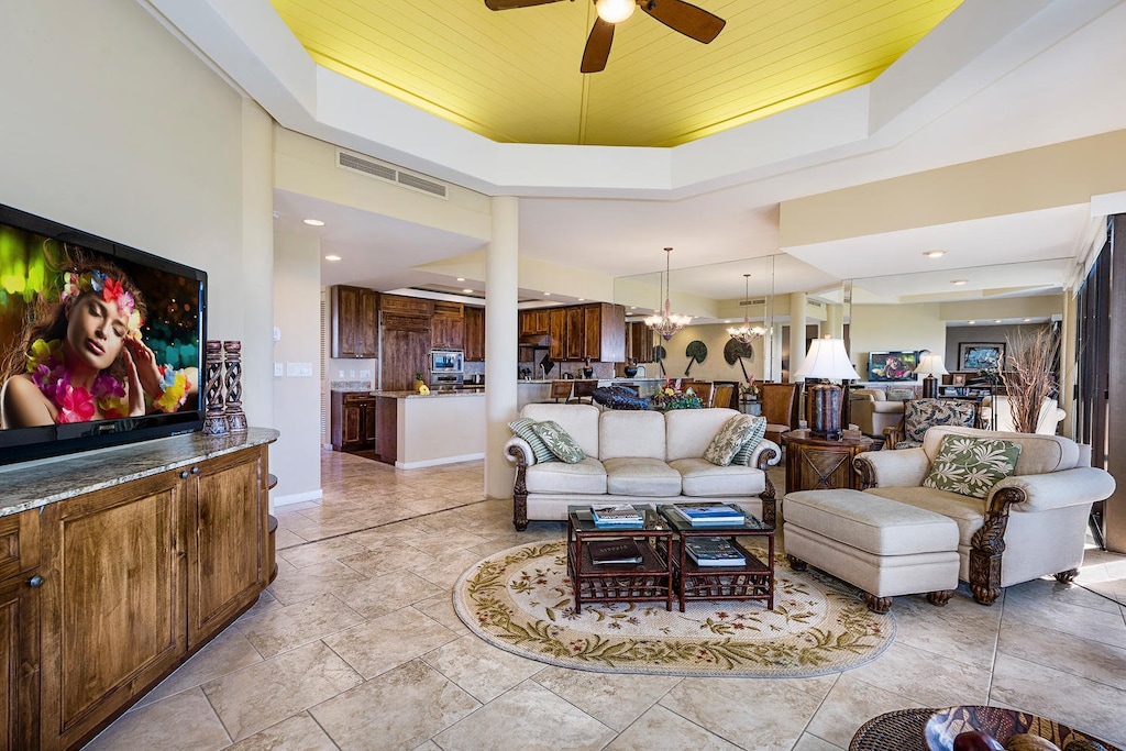 View of living room from the lanai.