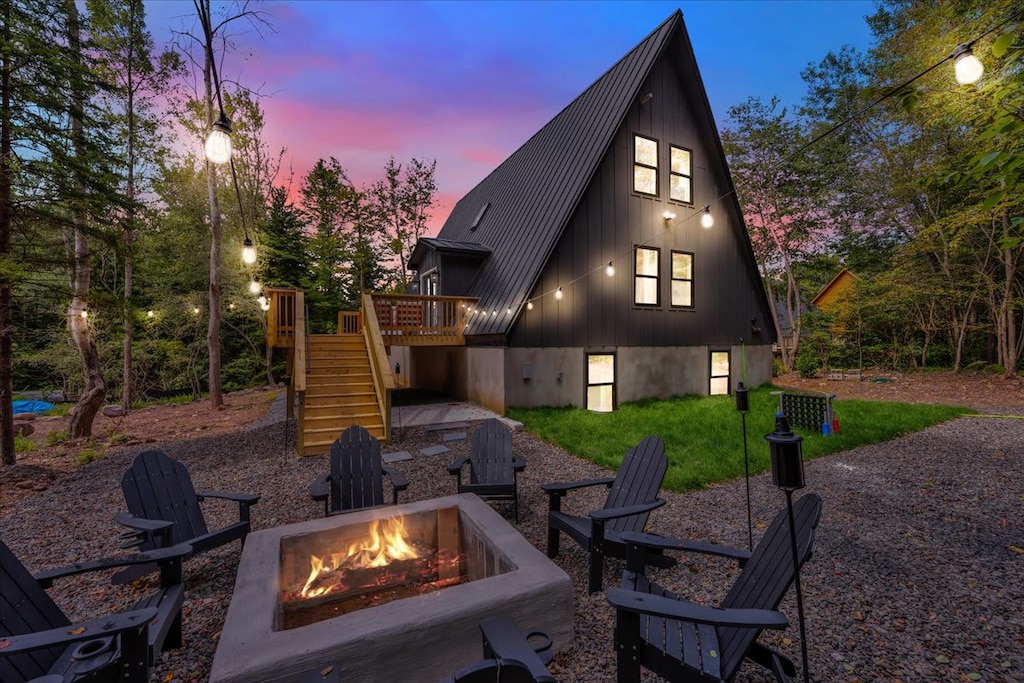 A firepit for an evening spent roasting smores or watching the stars! 