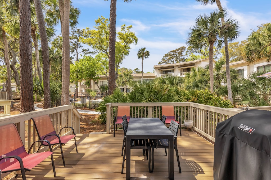 Private Deck with Pool Views