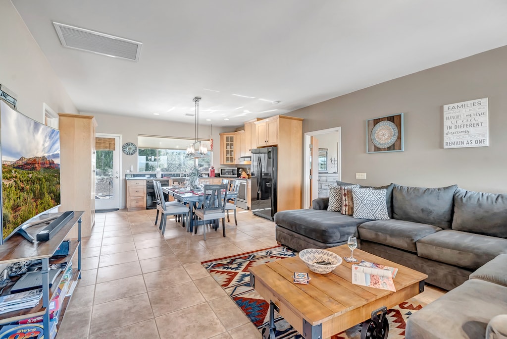 Spacious living room with plush furnishings