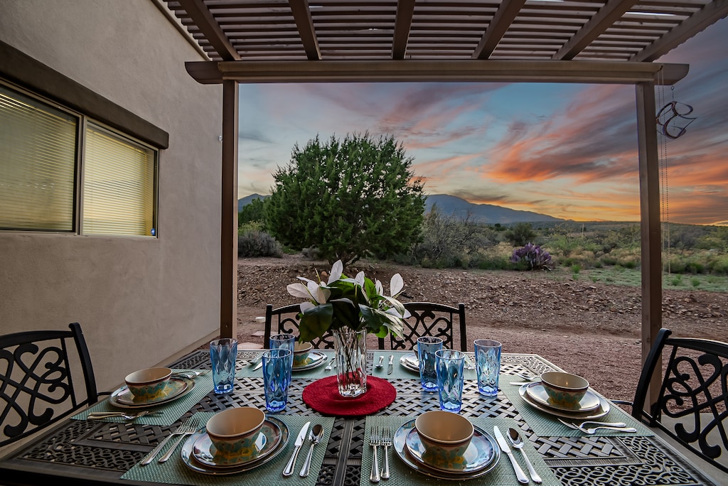 Outdoor dining with a view