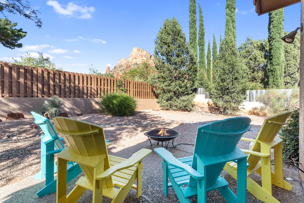 Enjoy a fire and the views!