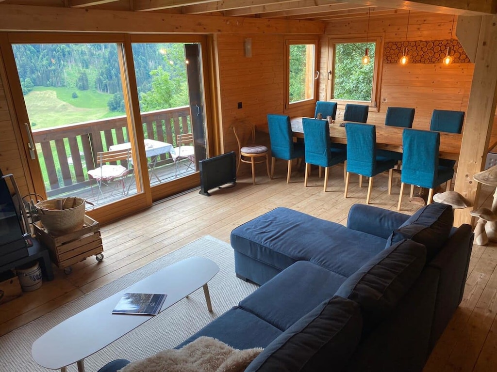 over view of the living room with beautiful panoramic views 