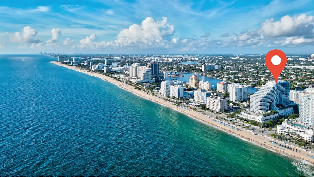 Oceanfront aerial view.