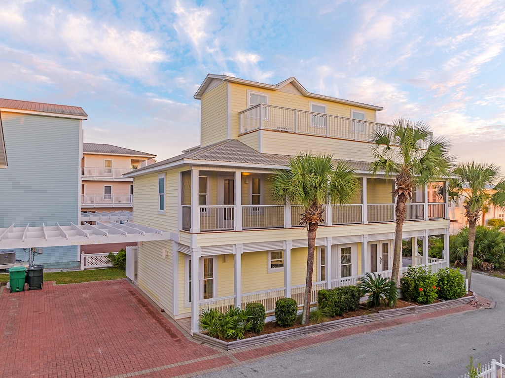 Sunset view of the home.