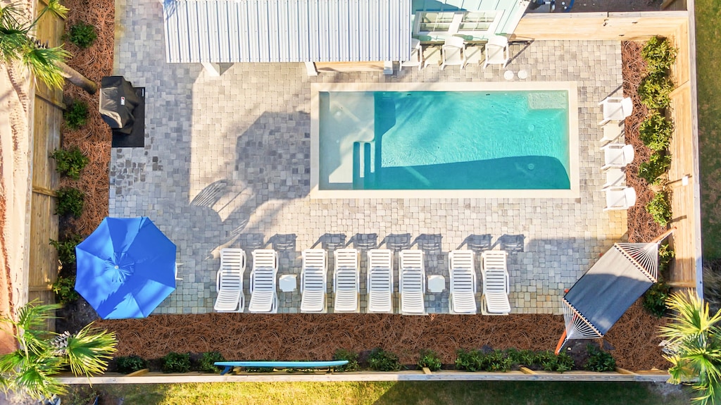 Spacious backyard oasis.