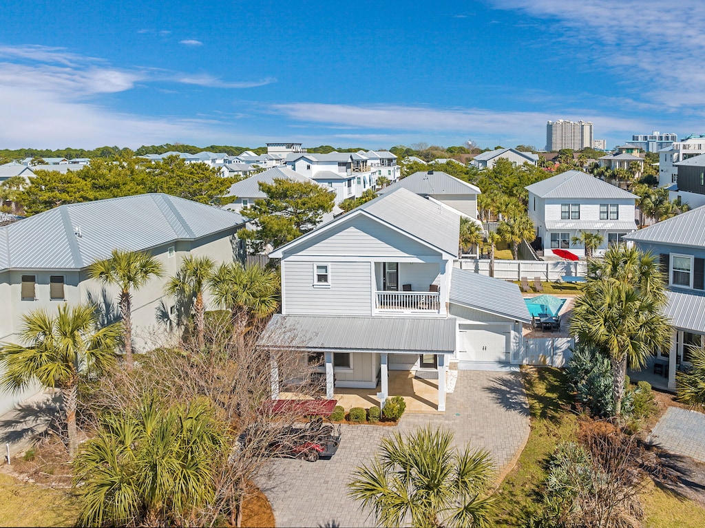 Gorgeous aerial view of the front of the home.