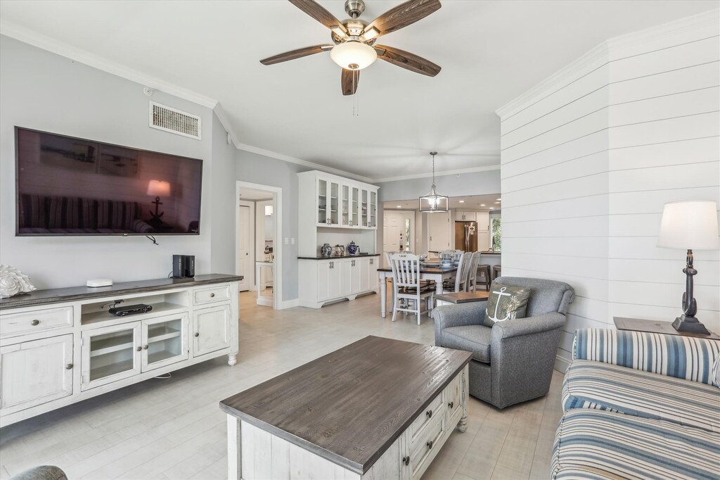 Living Room, Dining Area and Kitchen at 301 Barrington Arms