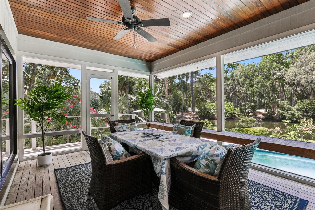 Large Screen Porch Overlooking Pool at 66 Heritage Road