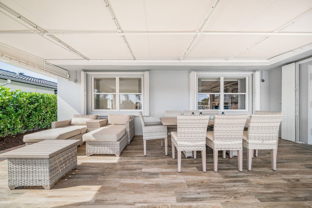 Covered lanai in back yard