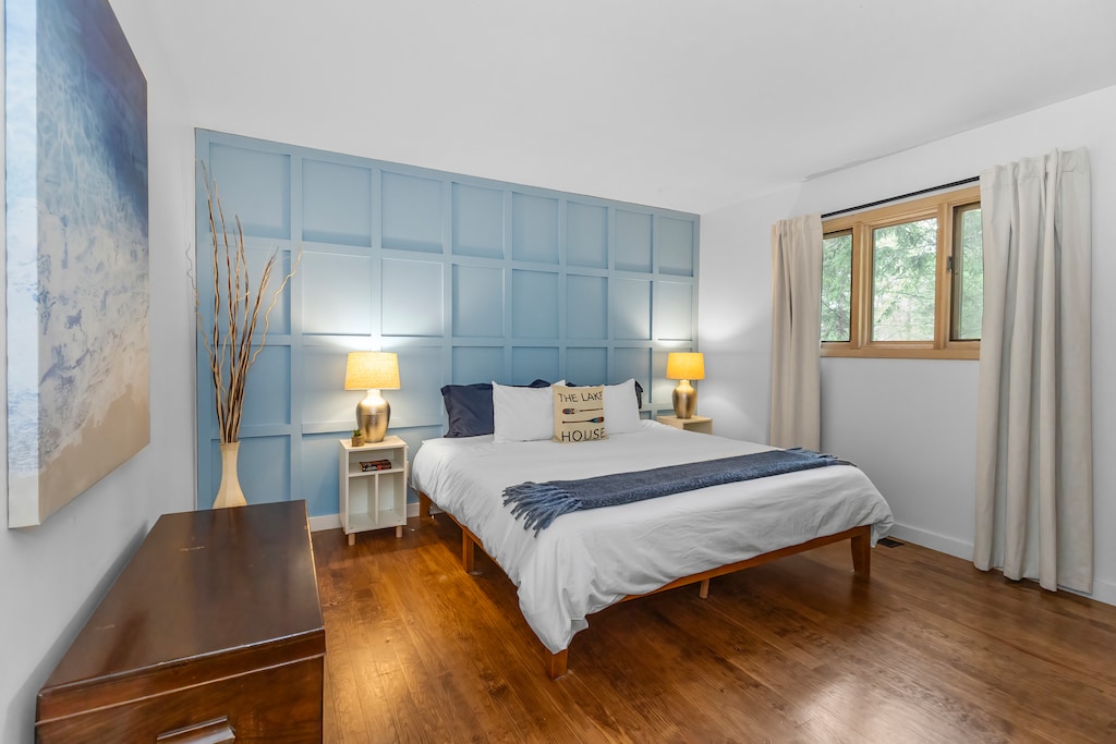 Bedroom 2 is on the upper level & has a king-sized bed.