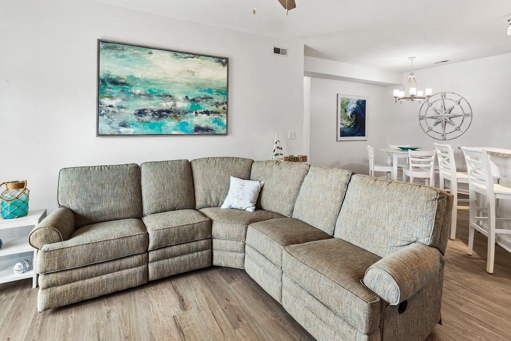 Relax in the beautiful, bright Living Area of It Was All A Dream!