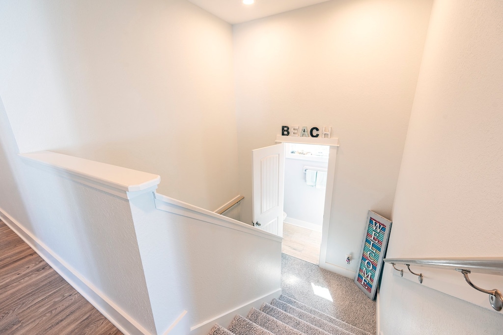 Take the stairs up to the main level!