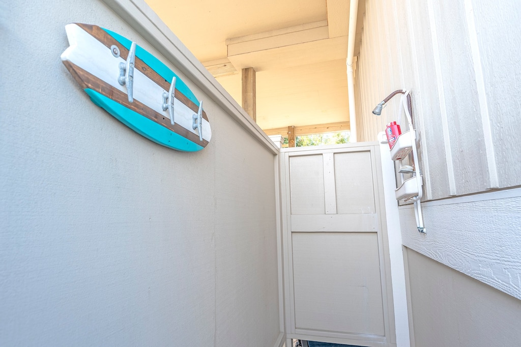 Rinse off in the Outdoor Shower after a day at the beach!