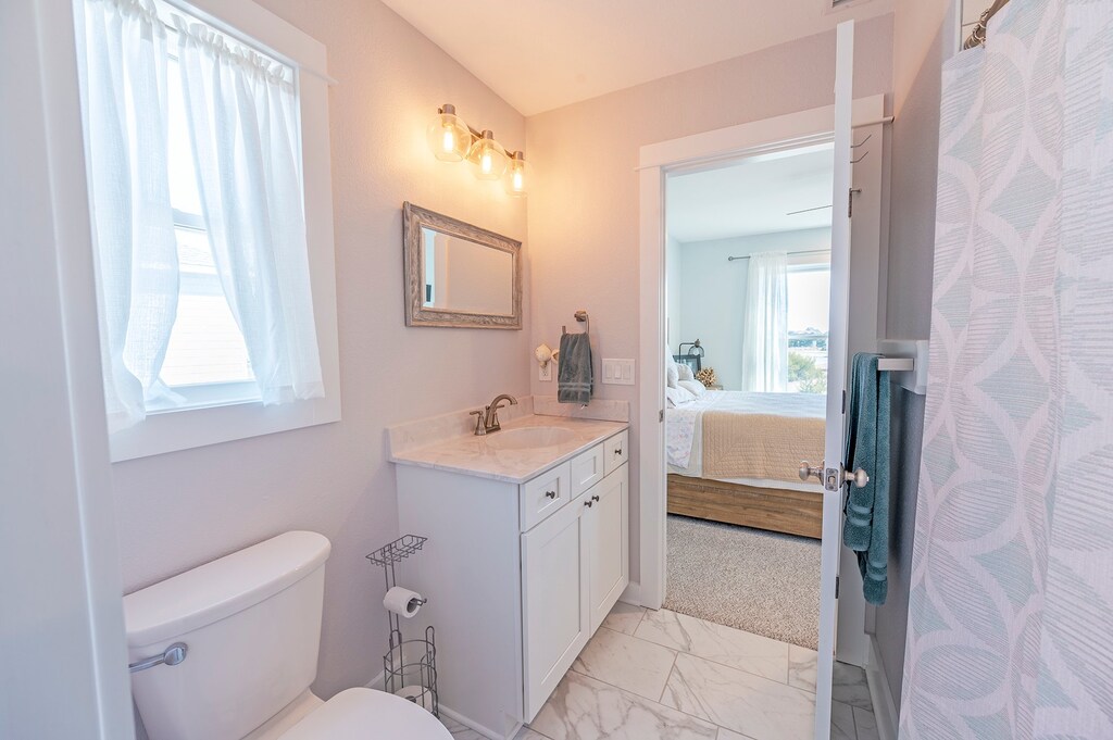 The Jack-n-Jill Shared Bathroom offers supreme comfort all week long.