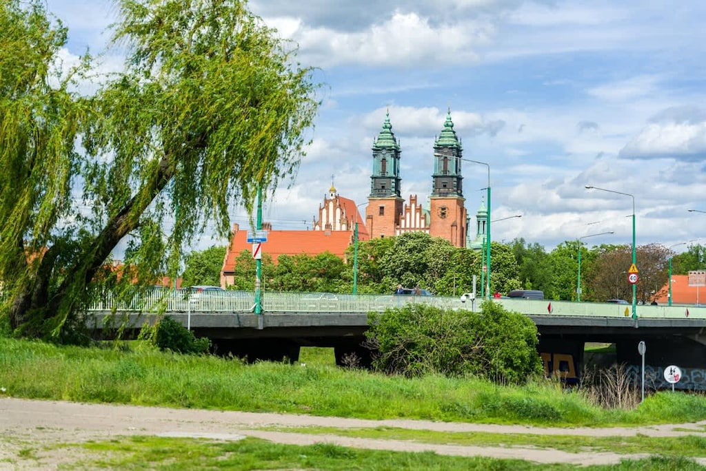 The building's surroundings. 