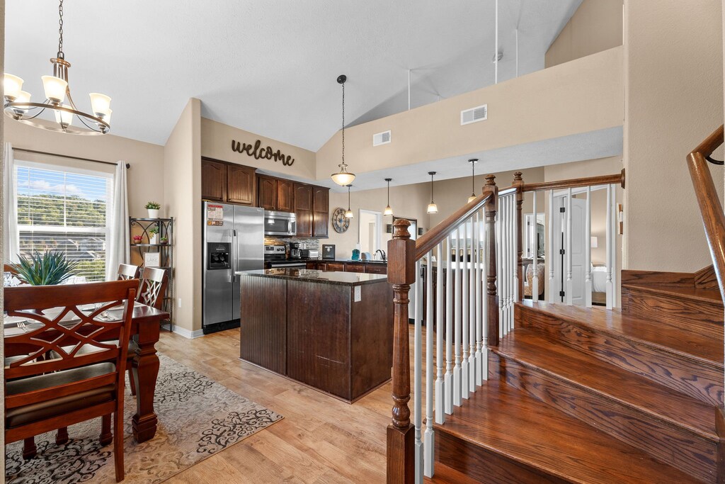 Stairs leading to the upper level