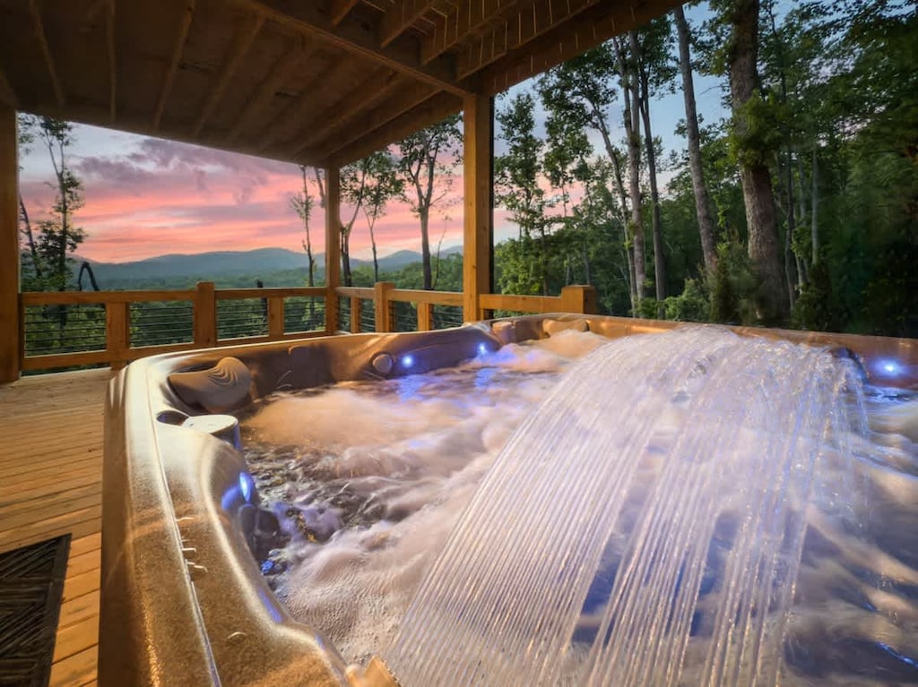 Hot tub and views