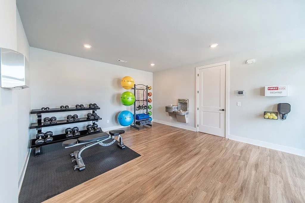 The shared gym in the clubhouse.