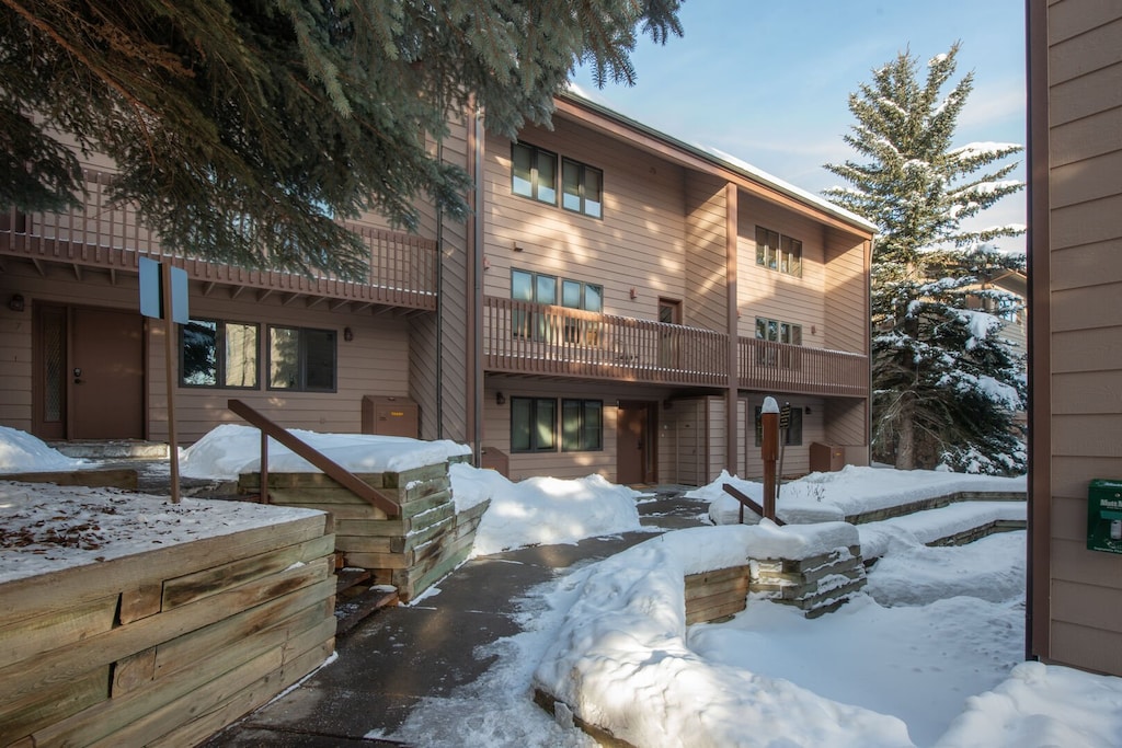 Winter Exterior with 2 half sets of stairs