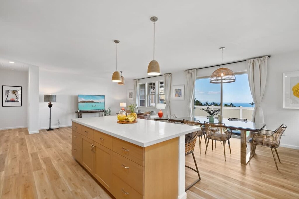 Spacious kitchen counter for easy meal prep