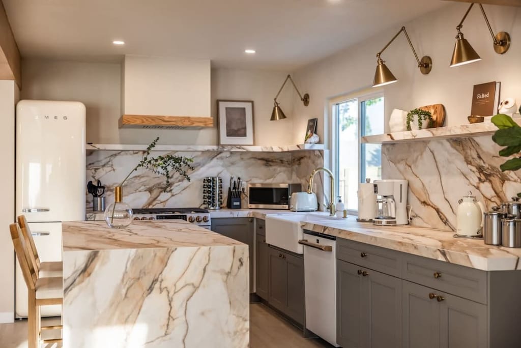 Modern kitchen with essentials