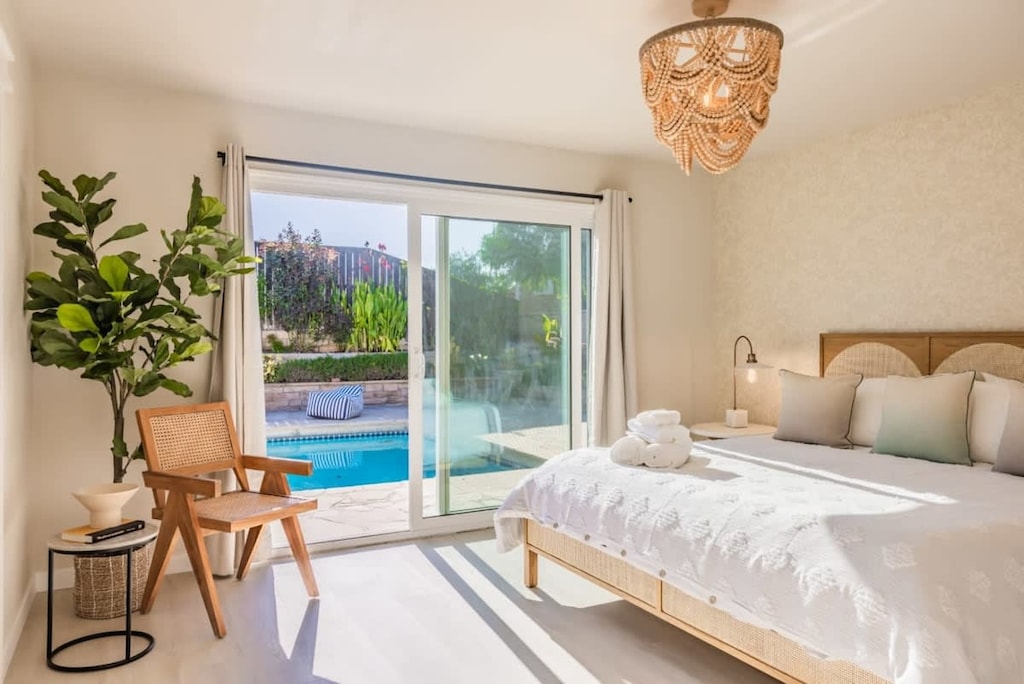 Stylish room with direct pool access