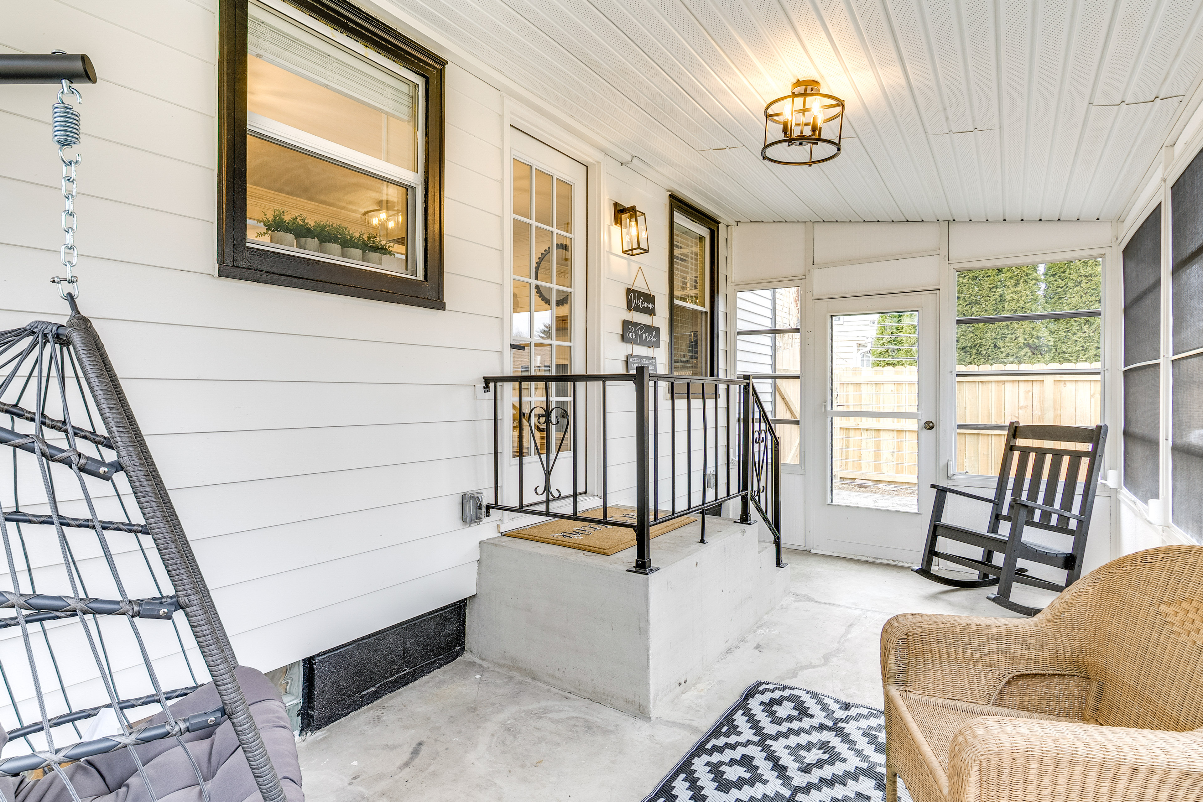 Screened Patio & Fire Pit: Modern Westerville Home