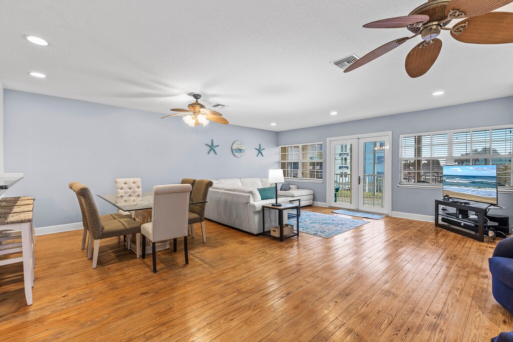 Living room is spacious and open