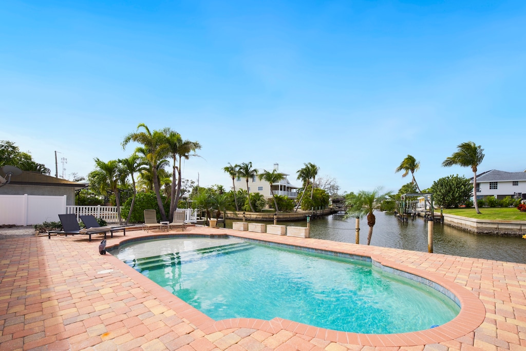 Large Pool Overlooking Canal