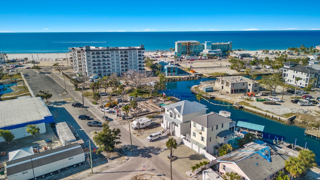 Aerial View of Sunny Canal to Beach