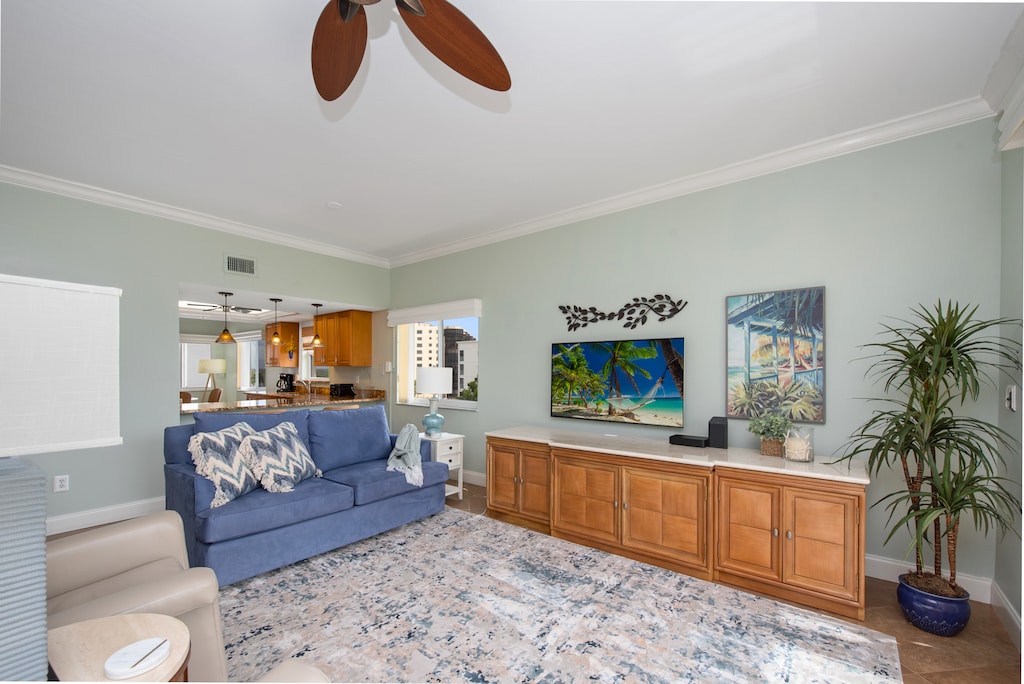 Living room toward kitchen