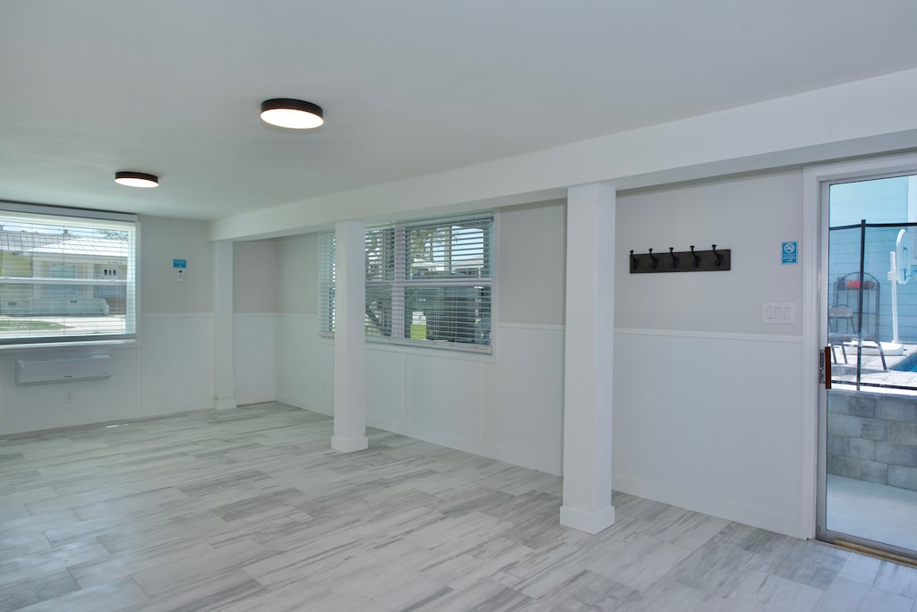 Downstairs, access to pool