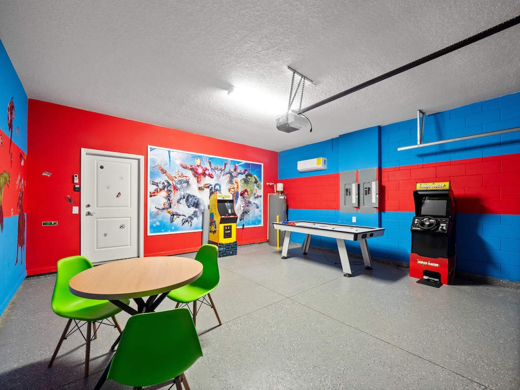Amazing Game Room with Air Hockey and Arcade Games!